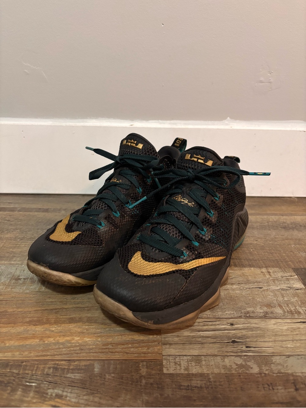 Nike LeBron 12 Low Black and Gold Basketball Shoes
